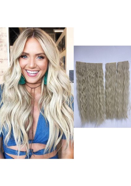 Platin Afro Dalgalı Fiber Sentetik Çıt Çıt - Renk No: 60A - 65 cm 190 gr