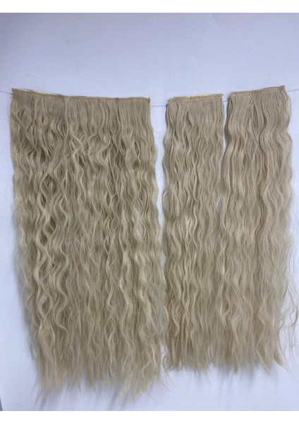 Platin Afro Dalgalı Fiber Sentetik Çıt Çıt - Renk No: 60A - 65 cm 190 gr modelleri