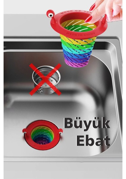 Krizantem Evye Katlanır Filtre Lavabo Süzgeç 6 Kademeli Mutfak Gider Tıpası Çöp Süzgeci Duşakabin Küvet