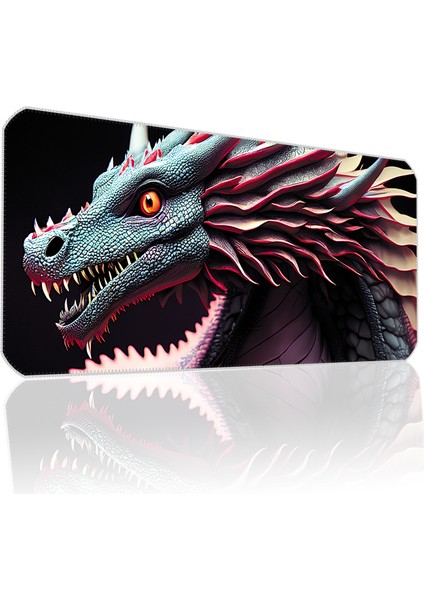 70X30 Ejderha Ilyuka MP327030 Büyük Boy Xl Gaming Mousepad Dikişli Kenar Kaymaz Taban 70X30CM