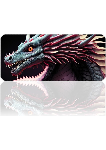 70X30 Ejderha Ilyuka MP327030 Büyük Boy Xl Gaming Mousepad Dikişli Kenar Kaymaz Taban 70X30CM