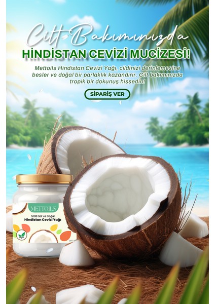Hindistan Cevizi Yağı %100 Saf ve Doğal Soğuk Sıkım Hindistan Cevizi Yağı