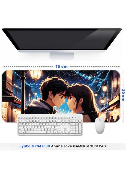 70X30 Anime Love Ilyuka MP047030 Büyük Boy Xl Gaming Mousepad Dikişli Kenar Kaymaz Taban 70X30CM