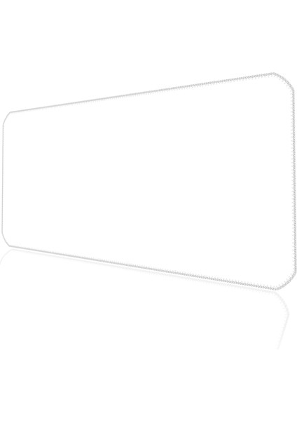 70X30 Logosuz Beyaz-White Ilyuka MP347030 Büyük Boy Xl Gaming Mousepad Dikişli Kenar Kaymaz Taban 70X30CM