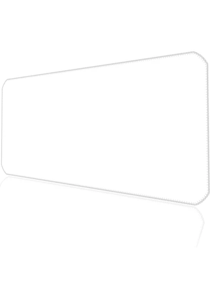 70X30 Logosuz Beyaz-White Ilyuka MP347030 Büyük Boy Xl Gaming Mousepad Dikişli Kenar Kaymaz Taban 70X30CM