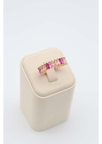 Pembe Zirkon Taşlı Ayarlanabilir Pandora Model Yüzük