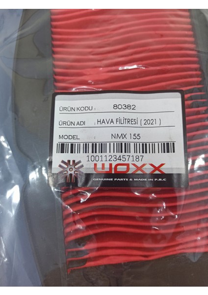 80382 Hava Filtresi Woxx [yamaha] Nmax 125-155 2021-2023