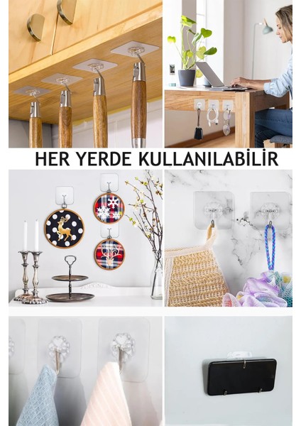 Bango Lavabo Dolap Şeffaf Askı Ayna Kapı Arkası Mutfak Kendinden Yapışkanlı 20LI Kanca fırsatları