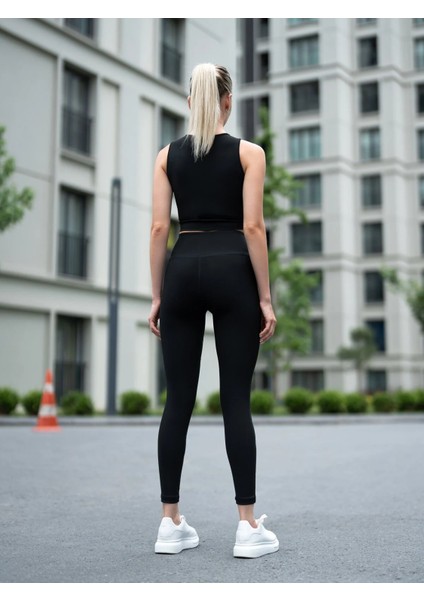 Bacakları Beyaz Biyeli Siyah Spor Tayt fiyatları