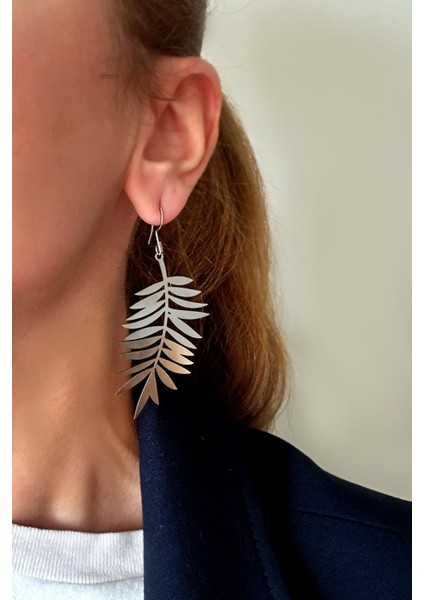 Paslanmaz Çelik Laser Aquili Sallantılı Kadın Küpe