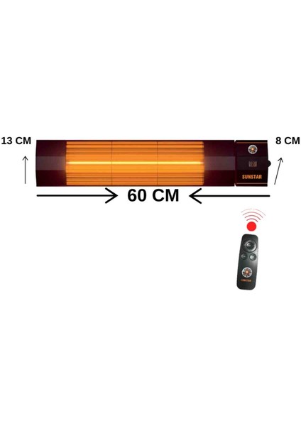 Halojen Soba Infrared Isıtıcı Kumandalı 1800W