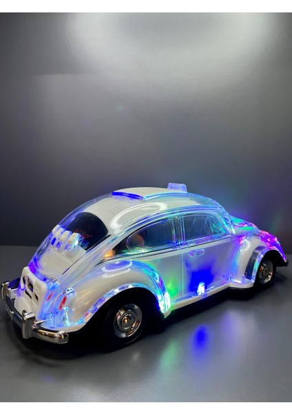Vosvos Model Şarjlı LED Işıklı Bluetooth, USB ve Radyo Özellikli Koleksiyon Oyuncak Araba - Ofis modelleri