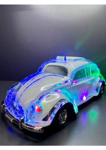 Vosvos Model Şarjlı LED Işıklı Bluetooth, USB ve Radyo Özellikli Koleksiyon Oyuncak Araba - Ofis fırsatları