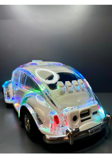 Vosvos Model Şarjlı LED Işıklı Bluetooth, USB ve Radyo Özellikli Koleksiyon Oyuncak Araba - Ofis indirimleri