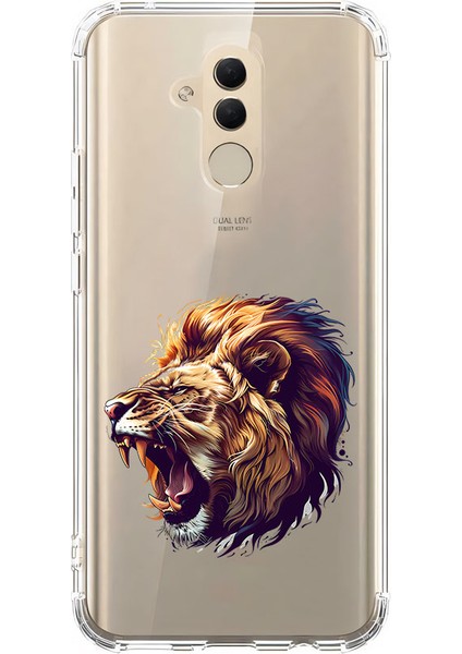 Huawei Mate 20 Lite Uyumlu Kükreyen Aslan Desenli Silikon Kılıf