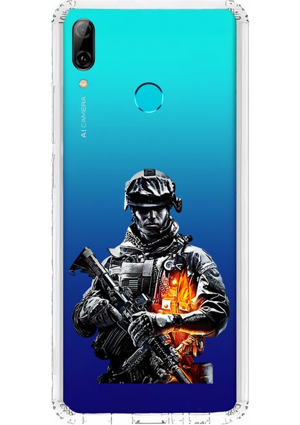 Huawei Psmart 2019 Uyumlu Kamuflajlı Asker Desenli Silikon Kılıf