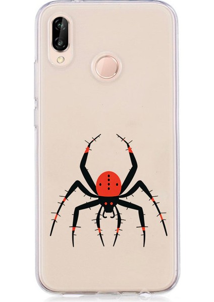 Huawei P20 Lite Uyumlu Örümcek Desenli Silikon Kılıf