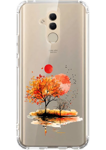 Huawei Mate 20 Lite Uyumlu Sonbahar Ağacı Desenli Silikon Kılıf
