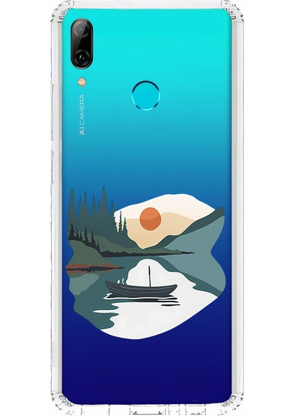 Huawei Psmart 2019 Uyumlu Nehir Manzarası Desenli Silikon Kılıf