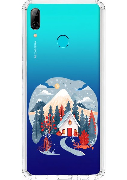 Huawei Psmart 2019 Uyumlu Kış Evi Desenli Silikon Kılıf
