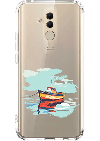 Huawei Mate 20 Lite Uyumlu Balıkçı Teknesi Desenli Silikon Kılıf