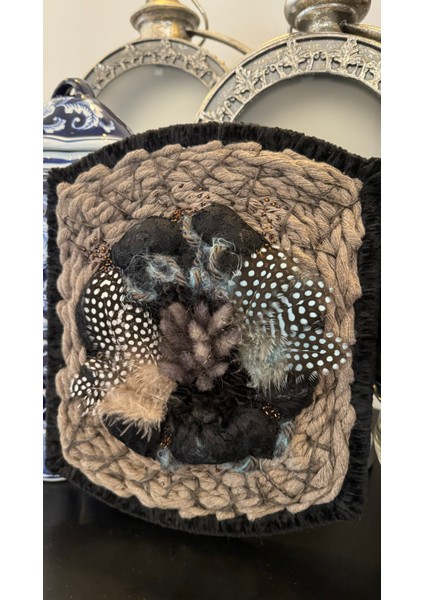 Tün Tüylü Siyah Vizon Kahve Buğdaylı Bohem Etnik Duvar Ev Dekorasyonu modelleri