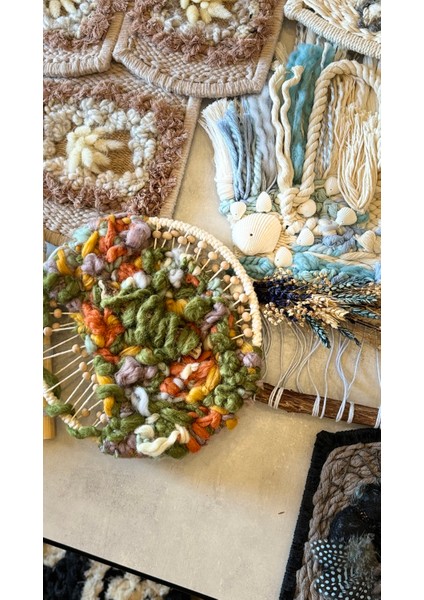 Nasturtium Sarmaşık Çiçekli Doğa Desenli Bohem Yünlü Iplikli Ev Salon Duvar Dekoru fırsatları