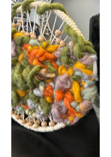 Nasturtium Sarmaşık Çiçekli Doğa Desenli Bohem Yünlü Iplikli Ev Salon Duvar Dekoru modelleri