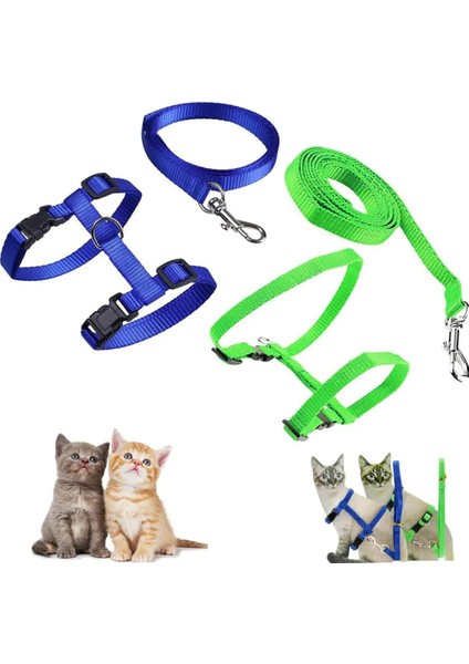Krizantem Bel Boyun Göğüs Ayarlanabilir Kedi Tavşan Yavru Pet Gezdirme Tasması Uzun Kayışlı
