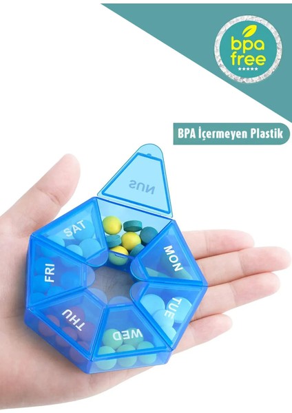 Krizantem 2li' Ilaç Saklama Kabı Günlük Ilaç Saklama Kutusu Plastik 7 Bölmeli Hap Kutusu Seyahat Ilaç Çantası
