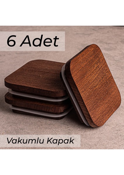 Bella Milla 6'lı Kare Ahşap Vakumlu Kare Kapak Elysia Timeless Uyumlu