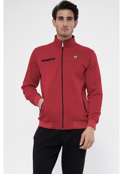 Erkek Kırmızı Yarım Balıkçı Yaka Düz Paça 3 Iplik Şardonlu Kışlık Eşofman Takımı EDY201501K fiyatları