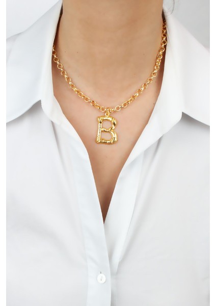 Gold Zincir B Harf Kolye B Harfi