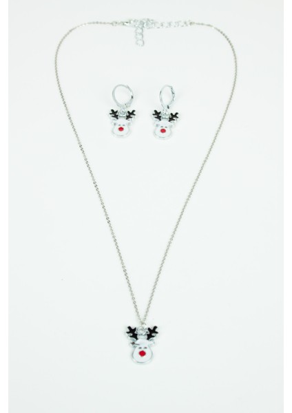Yılbaşı Temalı Kolye Küpe Set