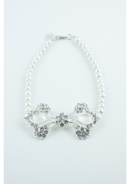 Zirkon Taşlı Cam Inci Choker Kolye