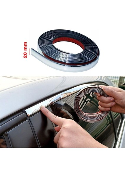 20MM Dekoratif Nikelajlı Şerit Çıta 2 Metre