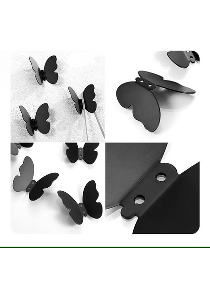 Kelebek Desenli Metal Askılık - Dekoratif Metal Elbise Askısı - Banyo Havlu Bornoz Askısı - Portmanto Askısı