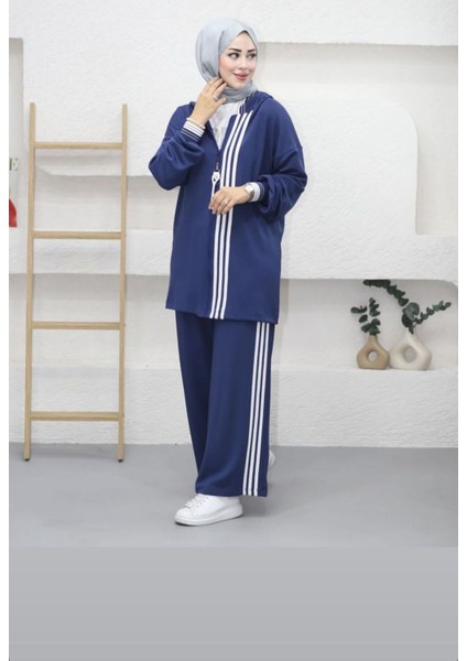 Şerit Detaylı Tunik Pantalon Takım