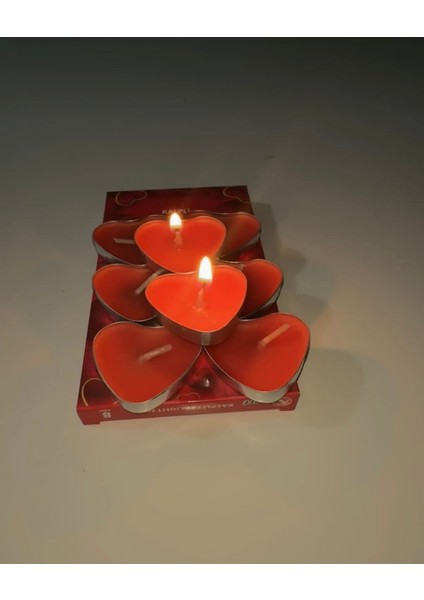 8 Adet Küçük Mum Kalpli Dekoratif Mum Kalp Figürlü Renkli Mum modelleri
