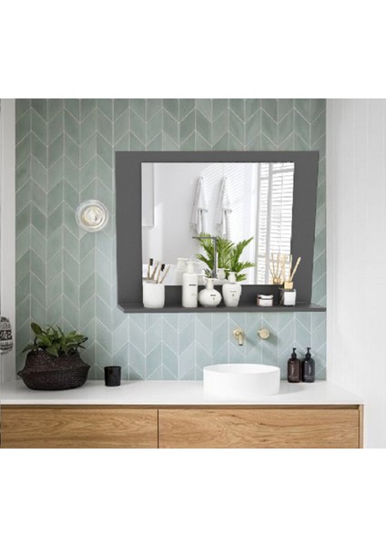 Banyo Aynası Lavabo Aynası Dekoratif Ayna 60X45 cm Yatay