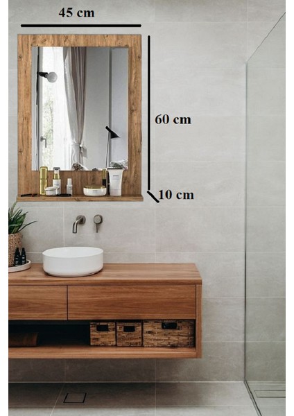 Banyo Aynası Lavabo Aynası Dekoratif Ayna 60X45 cm Yatay fırsatları