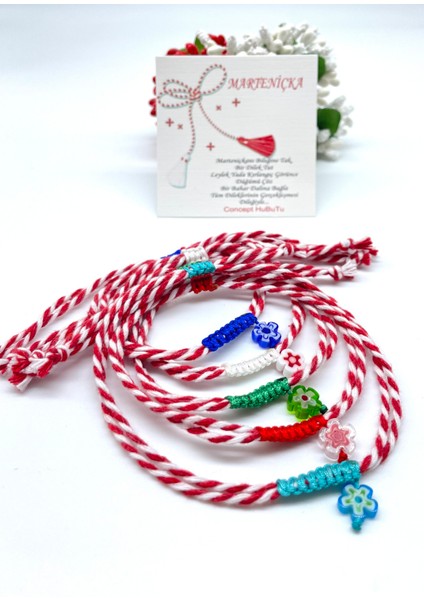 Hediyelik 5’li Kartlı Jelatinli Yılbaşı Marteniçka Dilek Şans Bileklik Seti modelleri