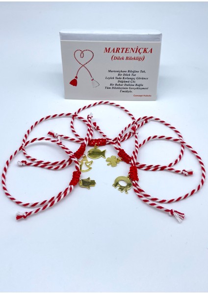 Hediyelik 5’li Kartlı Jelatinli Marteniçka Dilek Şans Bilekliği fiyatları