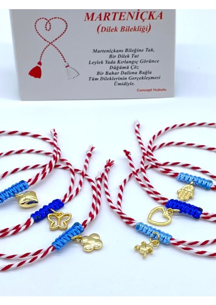 Hediyelik 6’lı Kartlı Jelatinli Yılbaşı Hediyelik Marteniçka Dilek Şans Bilekliği
