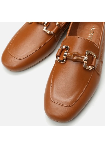 01AYH293550A370 HAKIKI Deri Taba Kadın Loafer