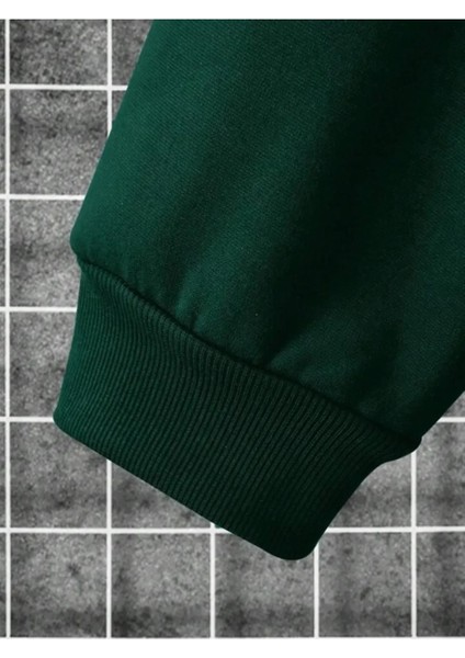 Erkek Dikey Baskılı Oversize Bisiklet Yaka Eşofman Takımı modelleri