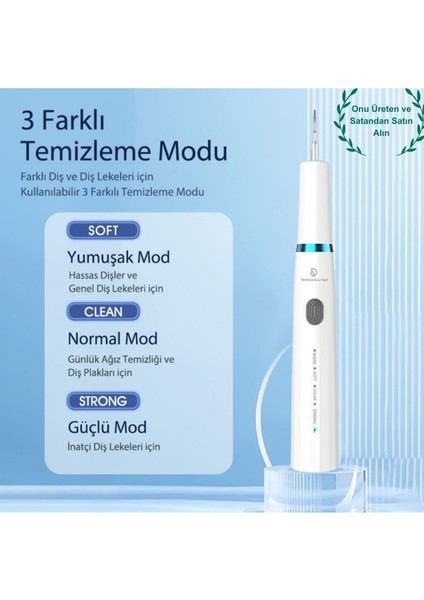 DS1 Şarjlı Diş Taşı Temizleme Cihazı, Diş Tartar Sökücü Plak Ve Leke Temizleyici, Diş Beyazlatma