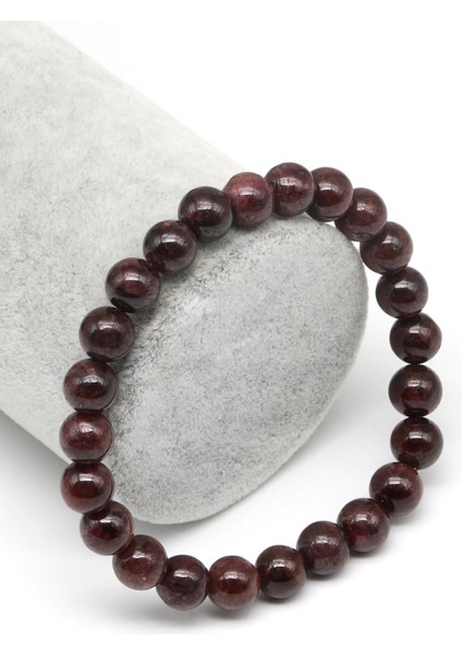 Garnet Doğal Taş Bileklik 8 mm Küre Kesim