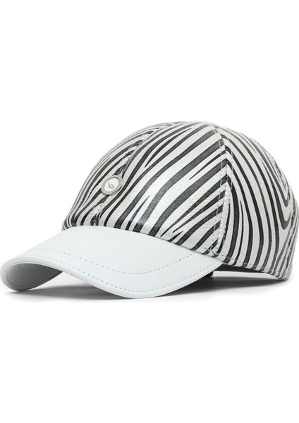 Beyaz Zebra Deri Kadın Şapka 01WSPK1000 01WSPK1000
