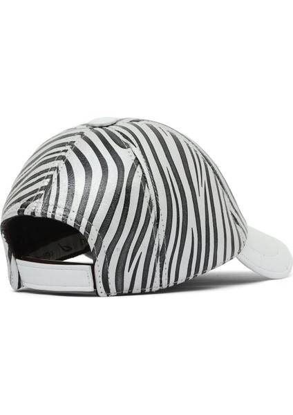 Beyaz Zebra Deri Kadın Şapka 01WSPK1000 01WSPK1000